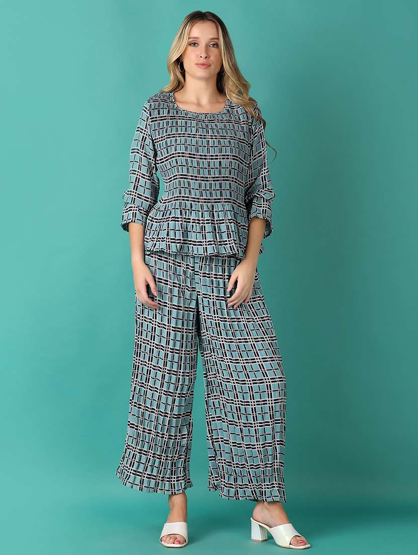 women printed top & palazzo co-ord set