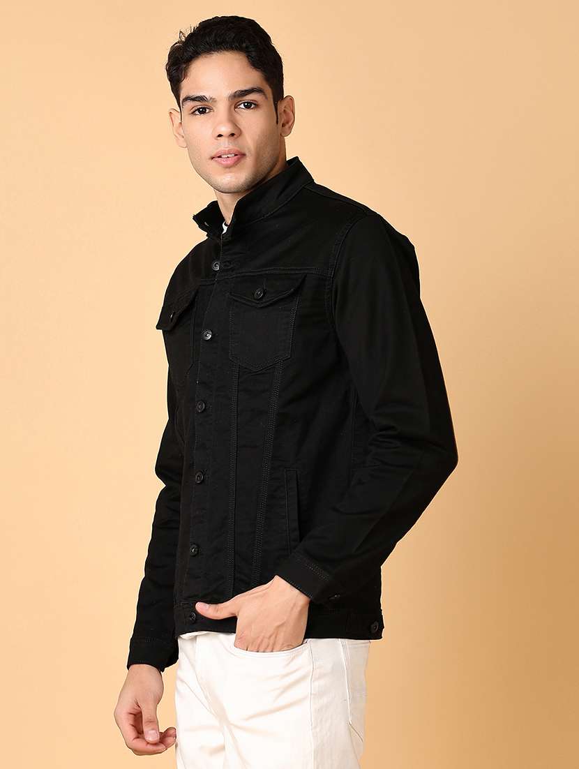 men long sleeves solid denim casual jacket - 21558770 -  Standard Image - 2
