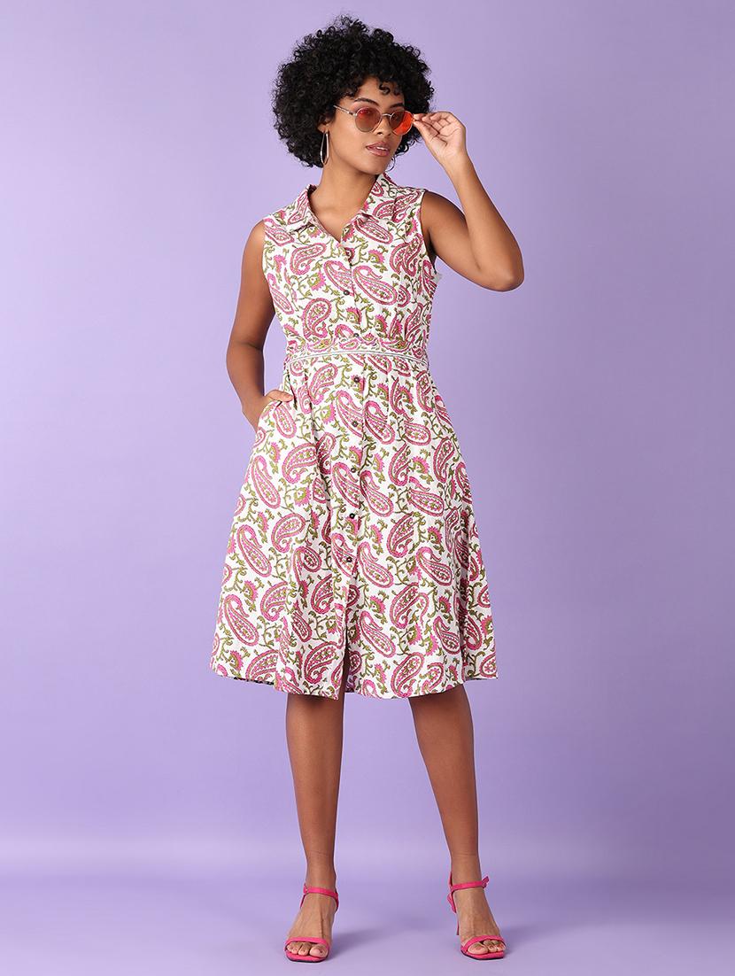 women paisley printed a-line dress - 21558788 -  Zoom Image - 0