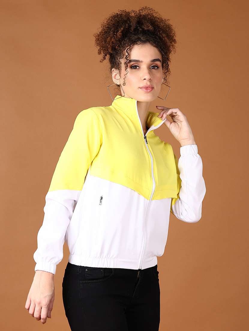 women color block long sleeve jacket - 21558830 -  Standard Image - 2
