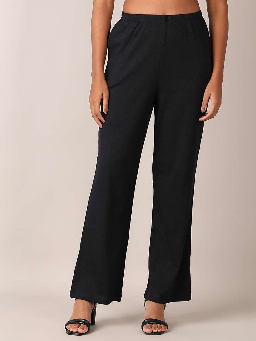 women solid high rise tailored trouser