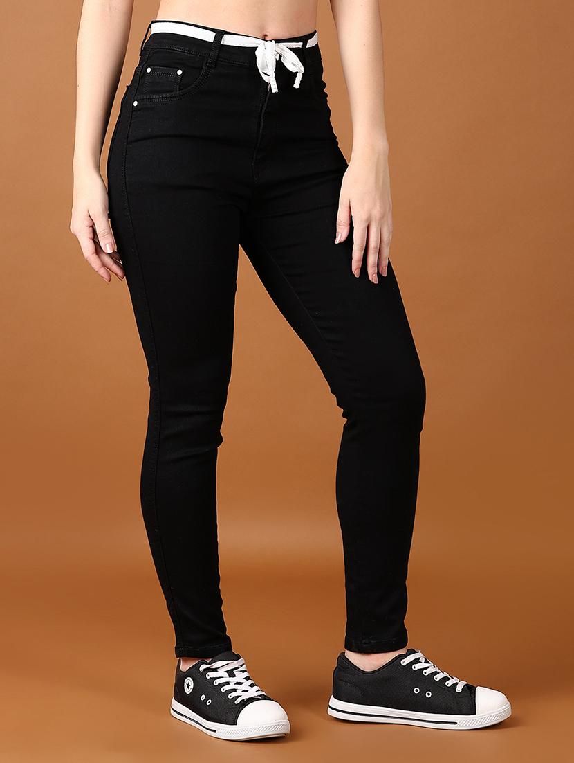 women solid high rise slim fit jean - 21559023 - Standard Image - 2
