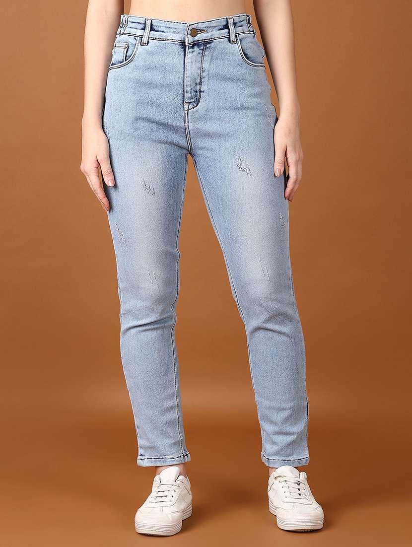 women solid mid rise denim jeans - 21559025 - Zoom Image - 0