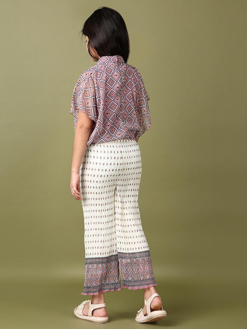 girls printed top and palazzo set - 21559029 - Standard Image - 2