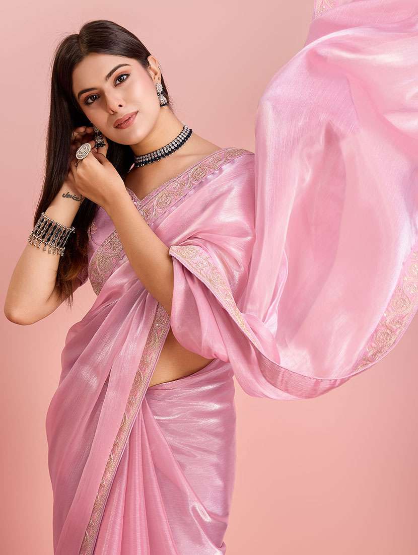 women embroidered ready to wear saree with blouse - 21559082 - Standard Image - 2