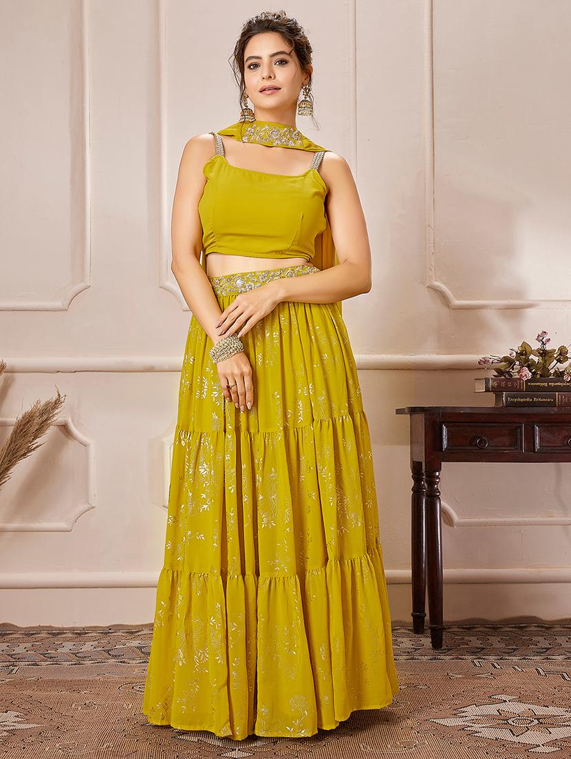 women embroidered skirt top & dupatta fusion set - 21559143 -  Zoom Image - 0