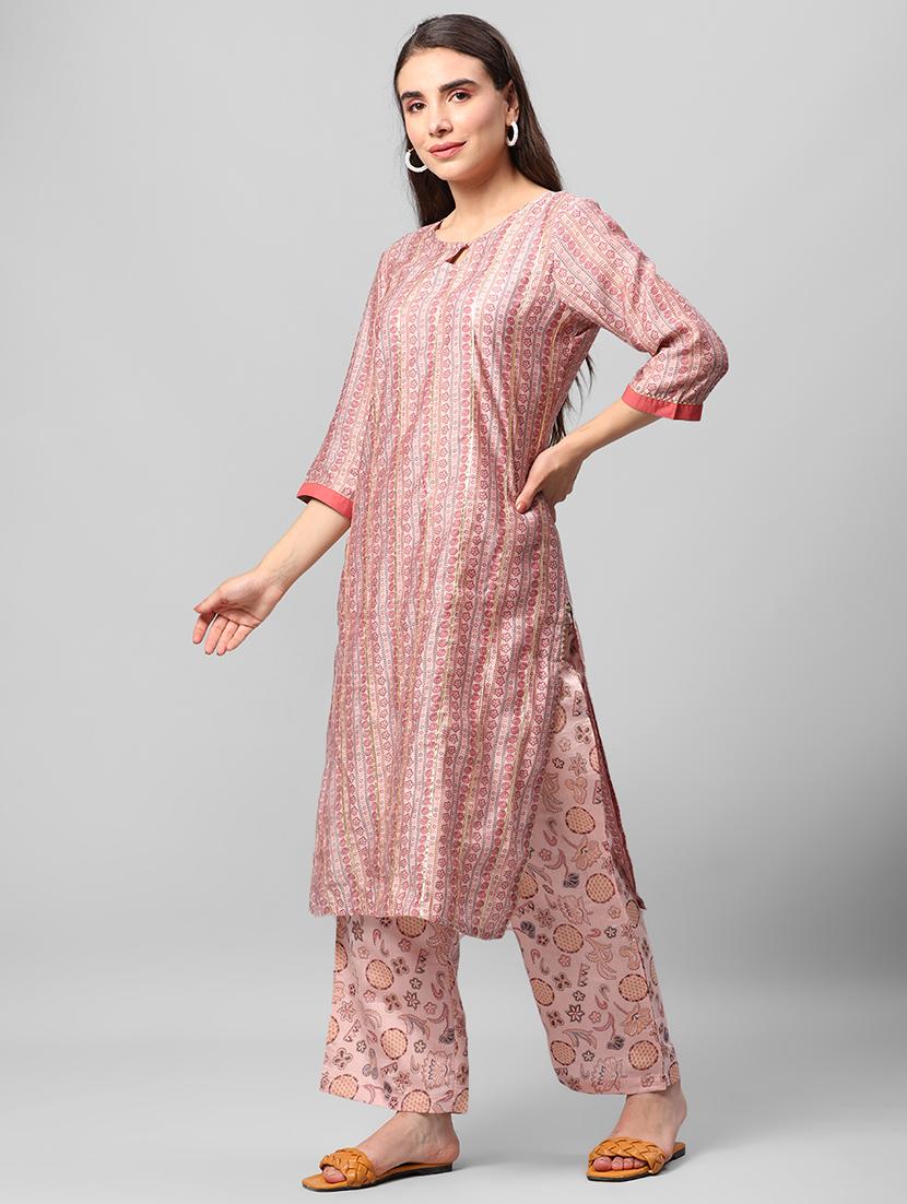 women printed kurta palazzo set with dupatta - 21559505 - Standard Image - 2