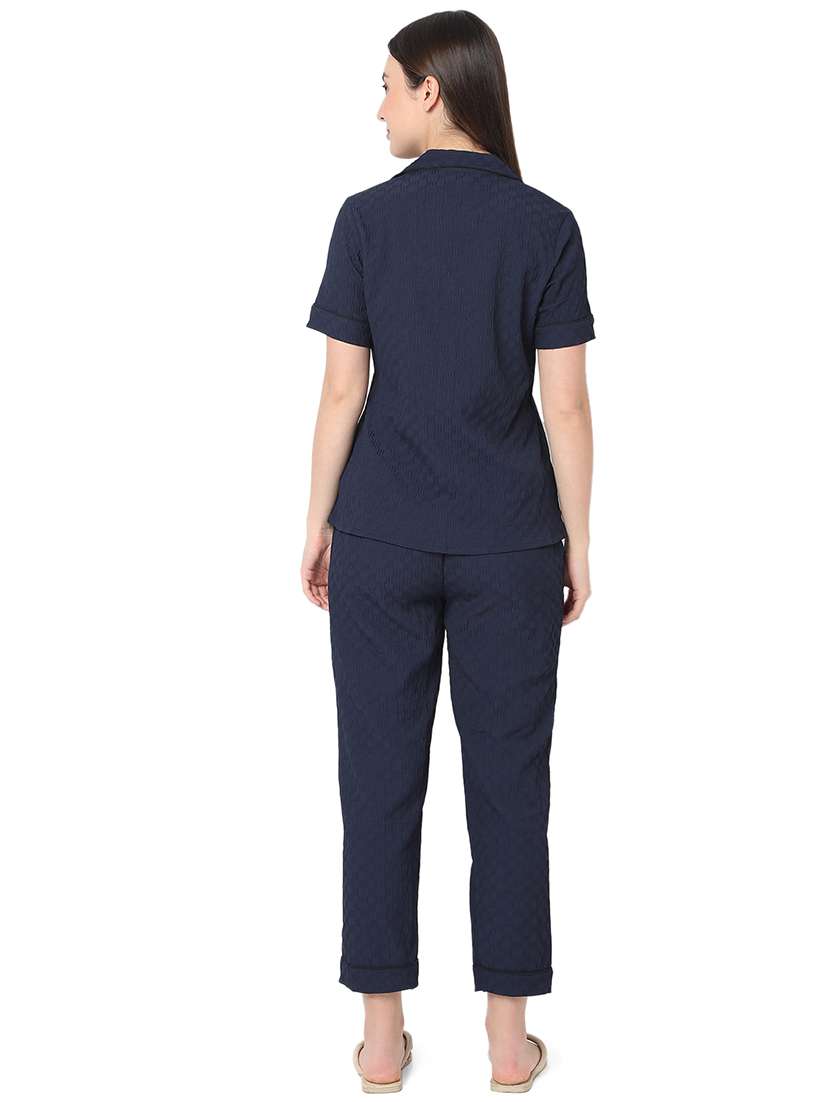 women solid pyjama nightwear set - 21559665 -  Standard Image - 2