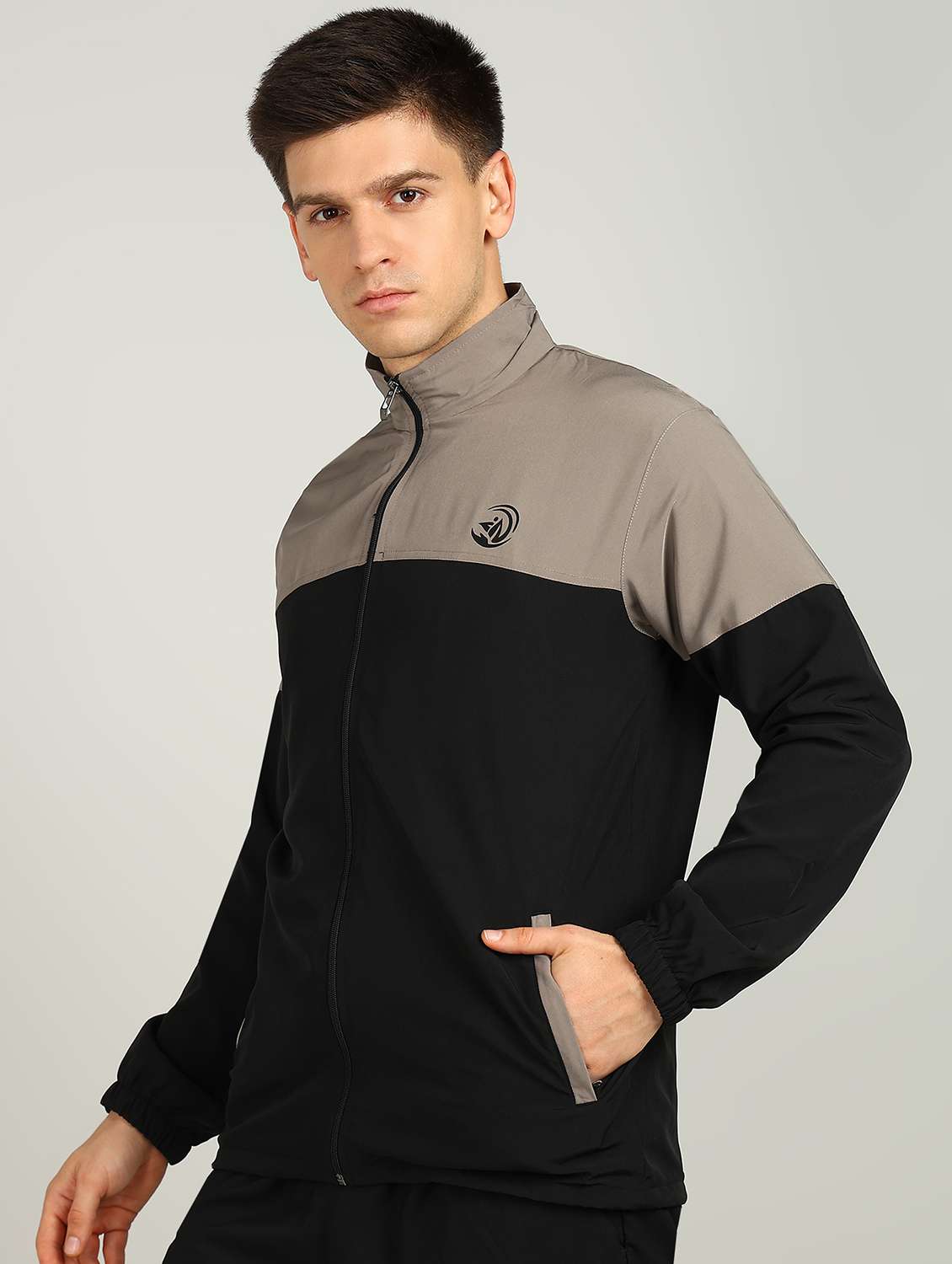 men color block long sleeves windcheater jacket - 21559677 -  Standard Image - 2