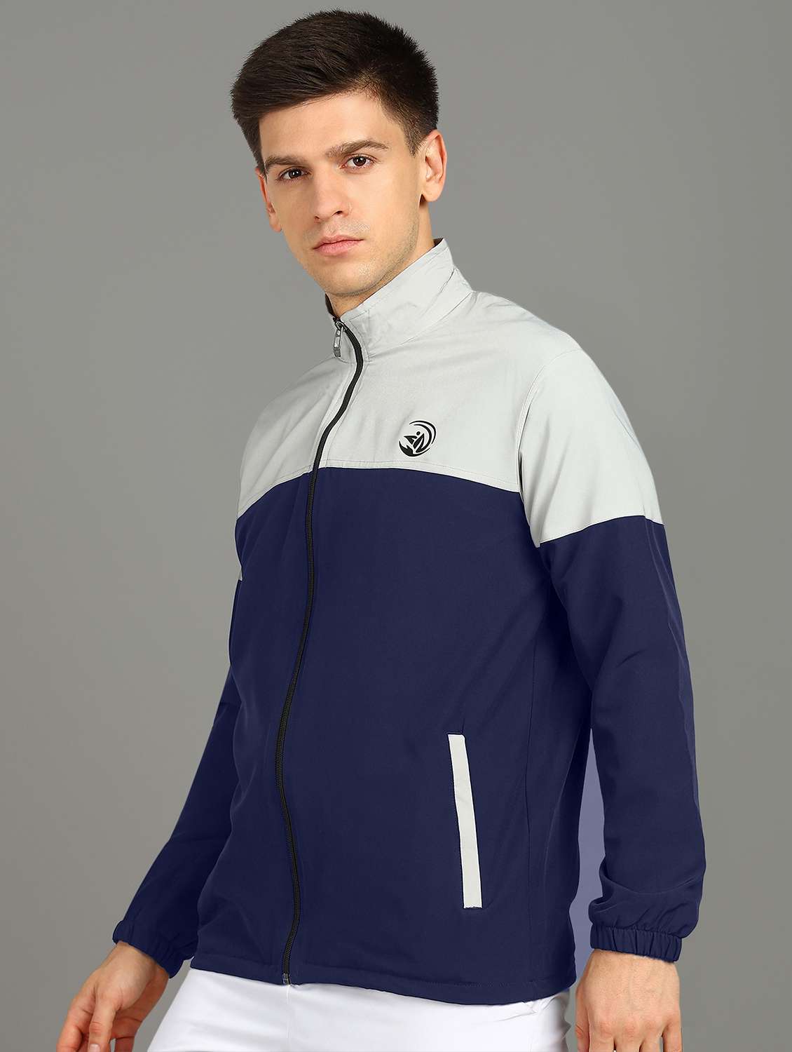 men color block long sleeves windcheater jacket - 21559679 -  Standard Image - 2