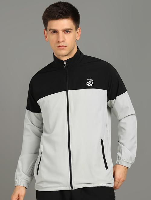 men color block long sleeves windcheater jacket - 21559680 - Standard Image - 0