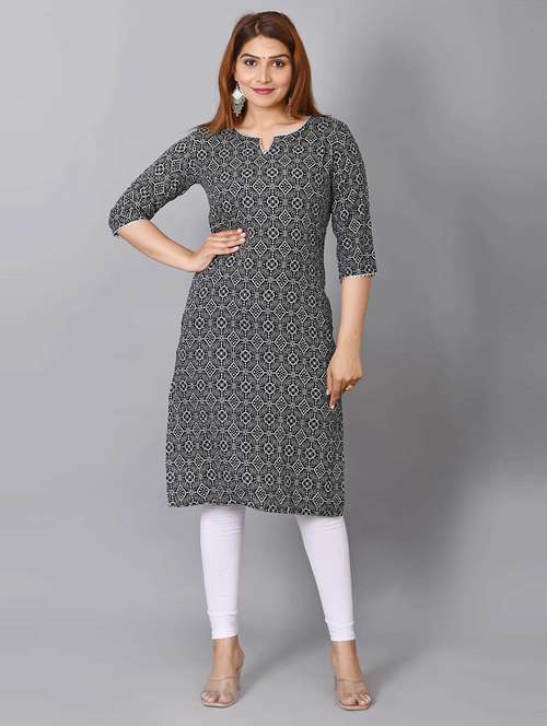 women black printed straight kurta - 21559742 - Standard Image - 0