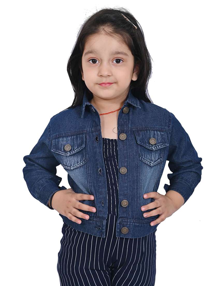 girls solid long sleeves jacket