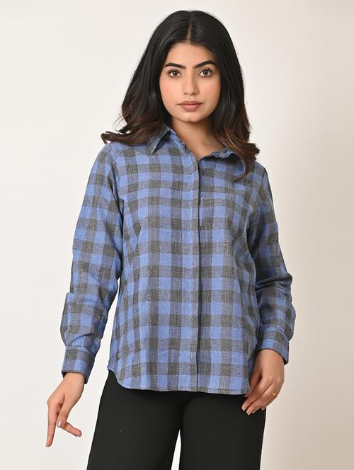 women checkered long sleeve casual shirt - 21559928 -  Standard Image - 0