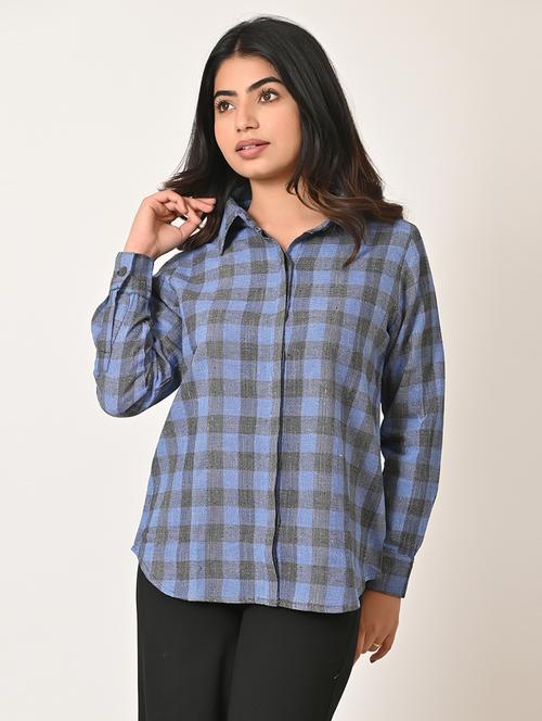 women checkered long sleeve casual shirt - 21559932 -  Standard Image - 0