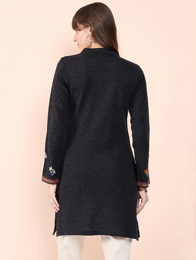 women embroidered long sleeves kurti - 21560195 - Standard Image - 2