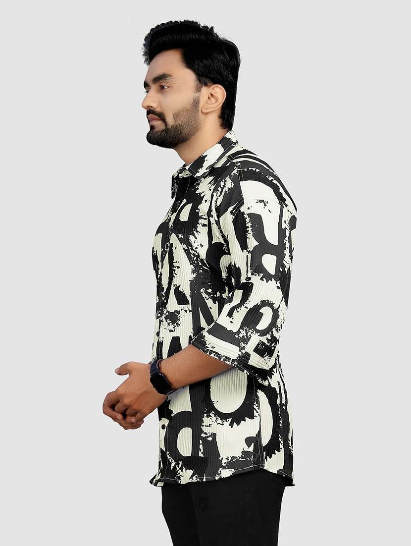 men typographic collared casual shirt - 21560201 - Standard Image - 2