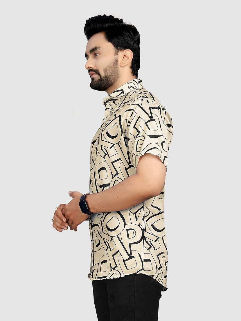 men typographic collared casual shirt - 21560214 -  Standard Image - 2