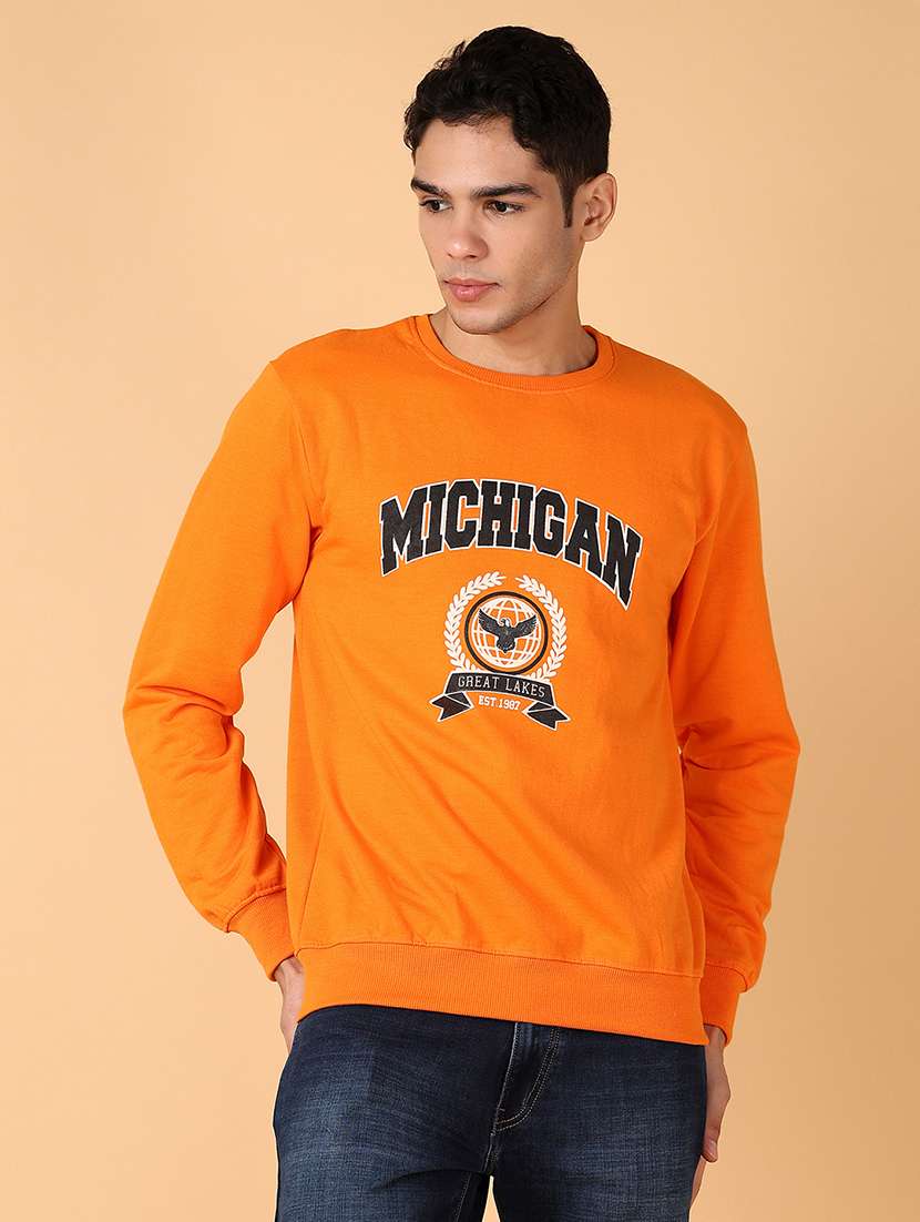 men long sleeves front print sweatshirt - 21560535 -  Standard Image - 2