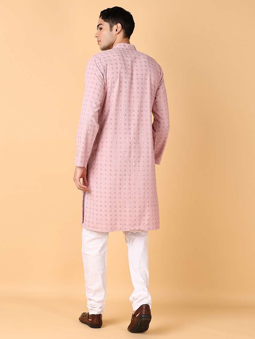 men sequin embroidered kurta churidar ethnic wear set - 21560538 -  Standard Image - 2