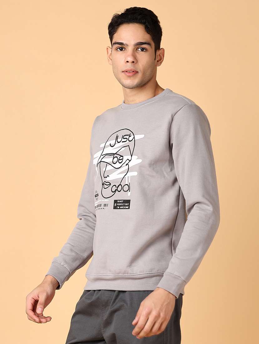men long sleeves front print sweatshirt - 21560547 -  Standard Image - 2