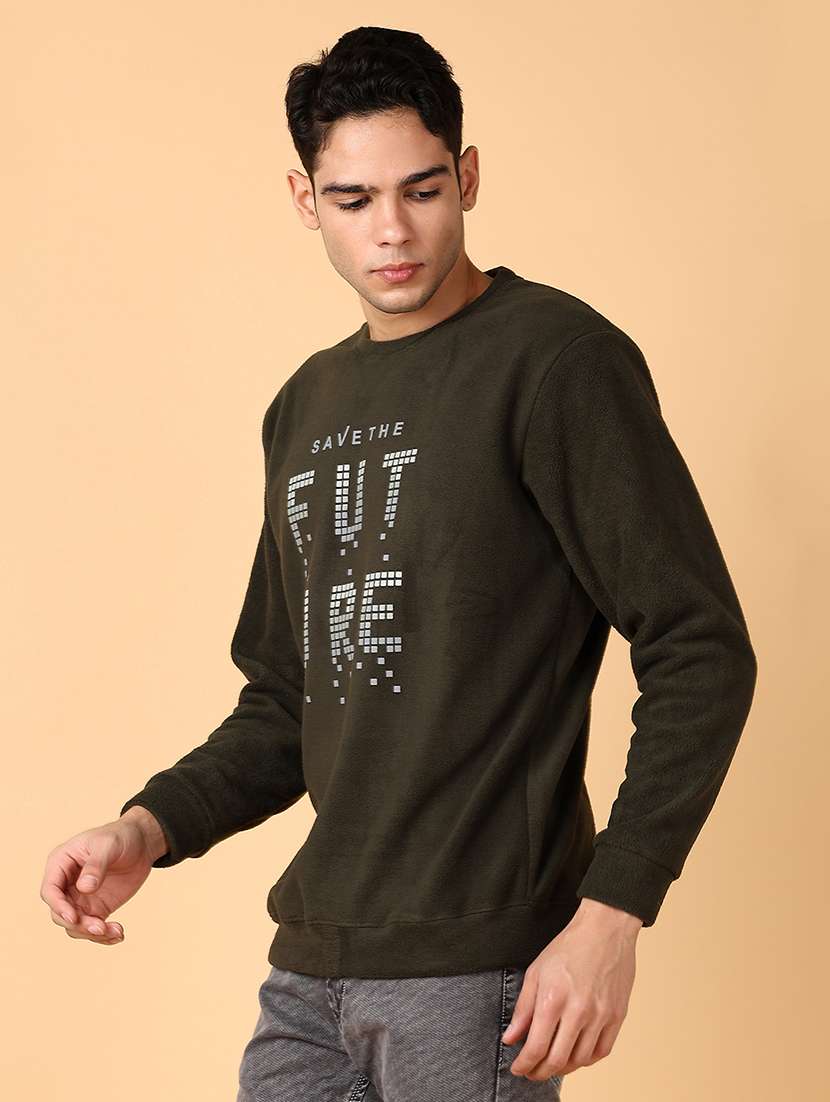 men long sleeves front print sweatshirt - 21560549 -  Standard Image - 2