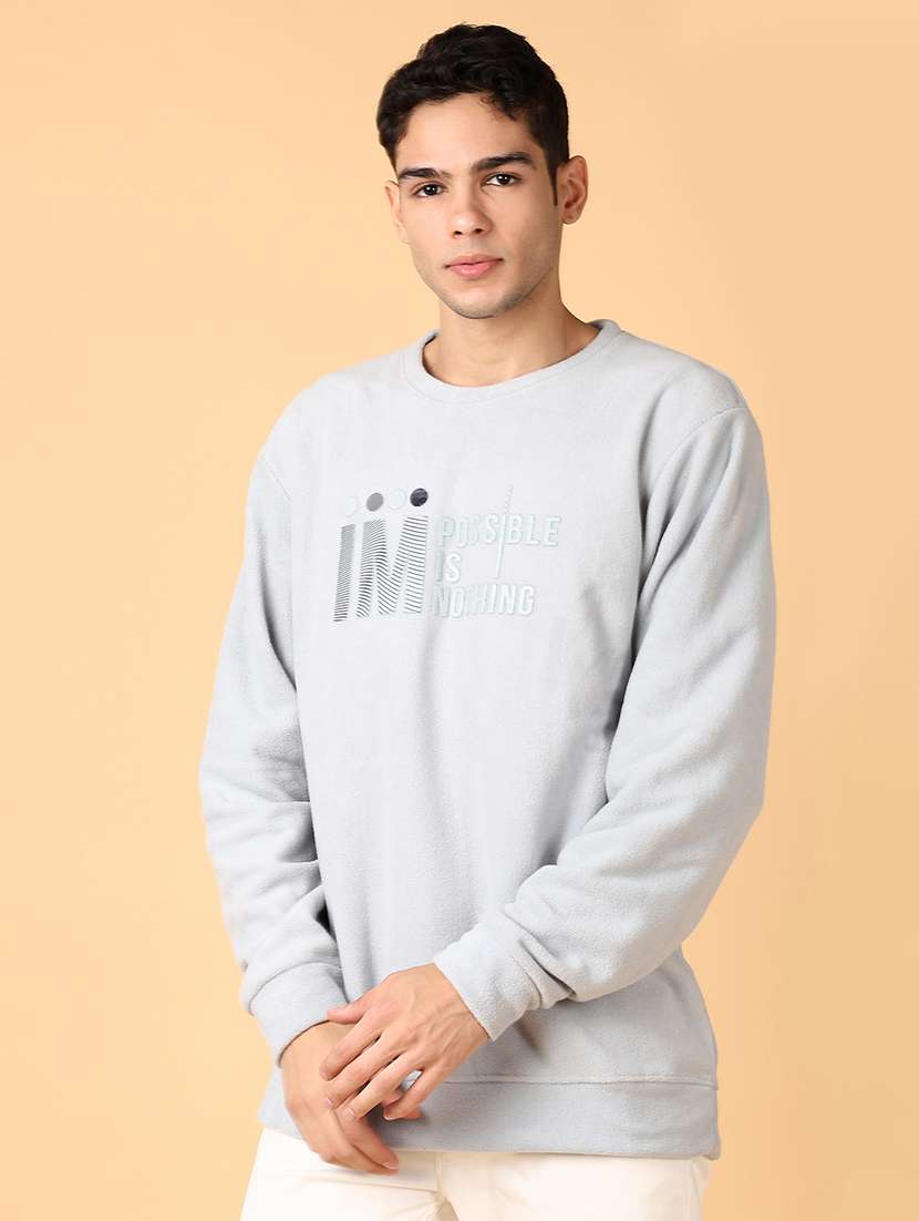 men long sleeves chest print sweatshirt - 21560550 -  Standard Image - 2