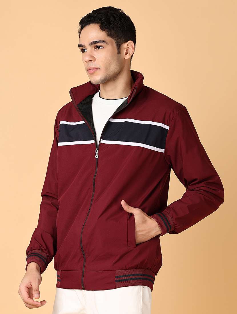 men long sleeves color block casual jacket - 21560551 -  Standard Image - 2