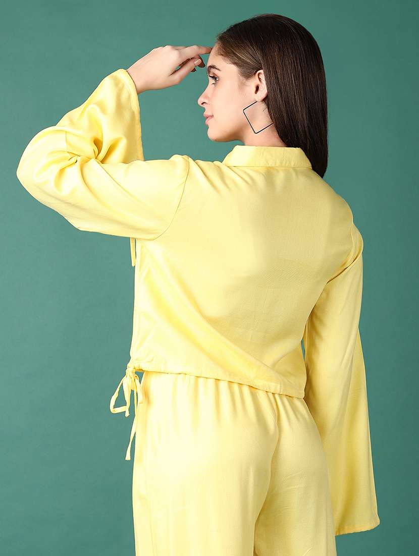 girls solid long sleeve shirt style top - 21560610 -  Standard Image - 2