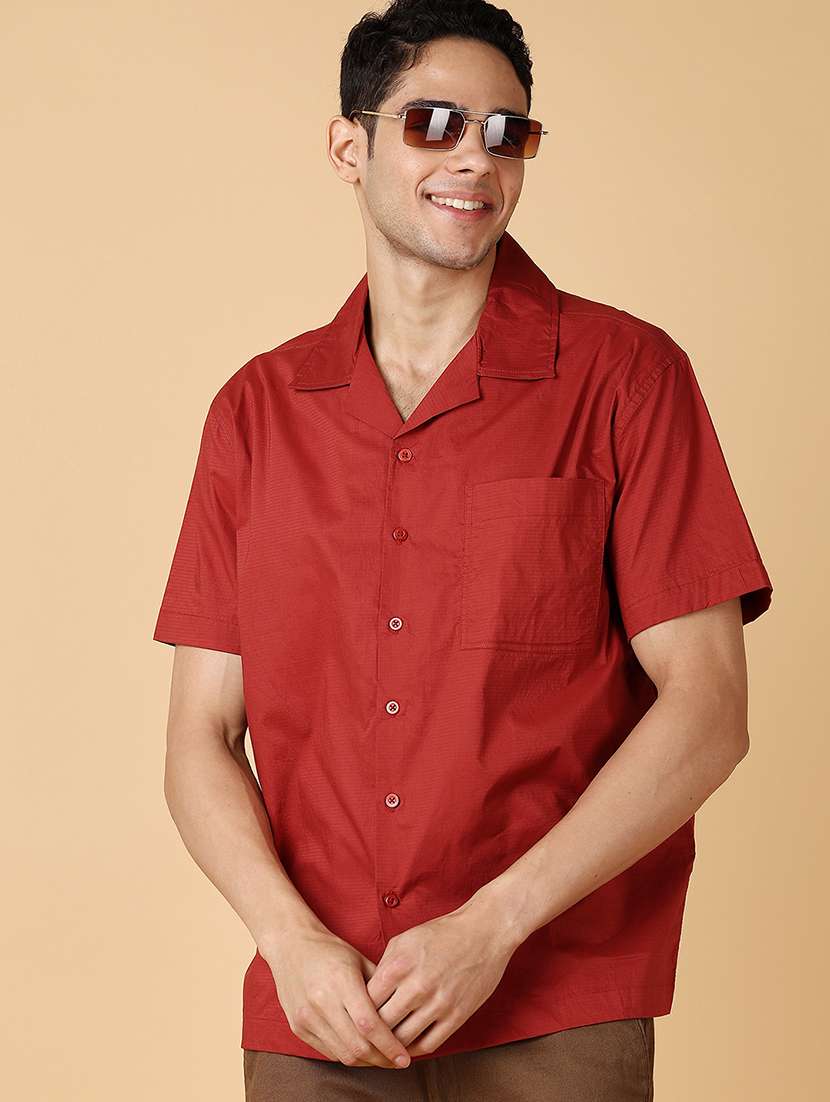 men solid short sleeve casual shirt - 21560620 -  Standard Image - 2