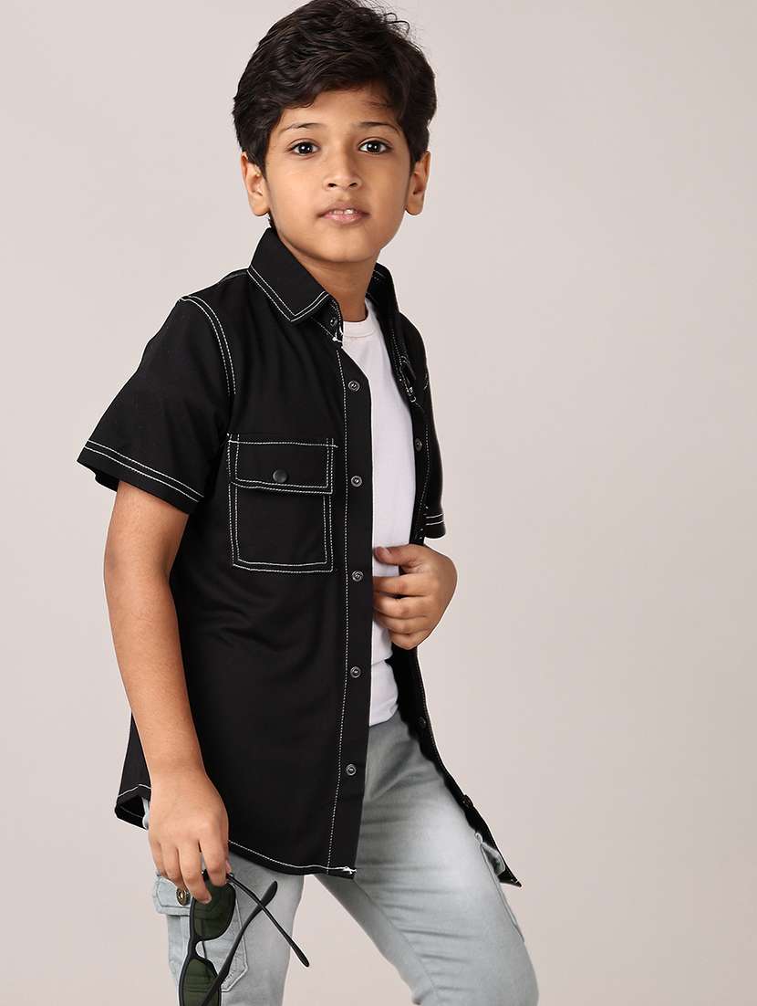 boys short sleeves solid shirt - 21560645 -  Standard Image - 2