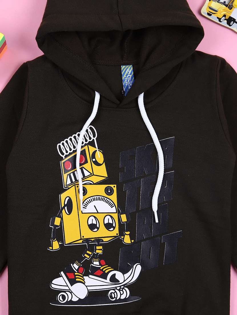 boys front print hooded sweatshirt - 21561281 -  Standard Image - 2