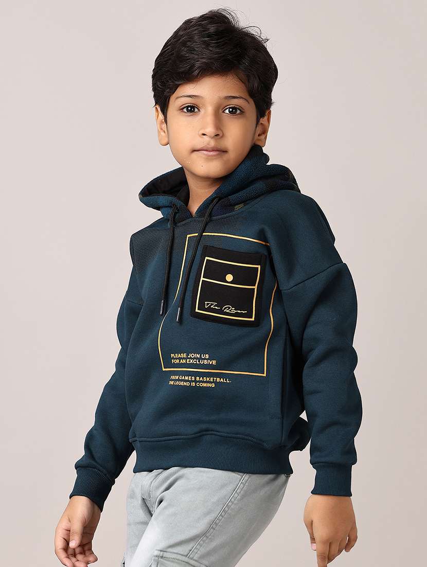 Boys Front Print Long Sleeve Hooded Sweatshirt - 21561288 -  Standard Image - 2
