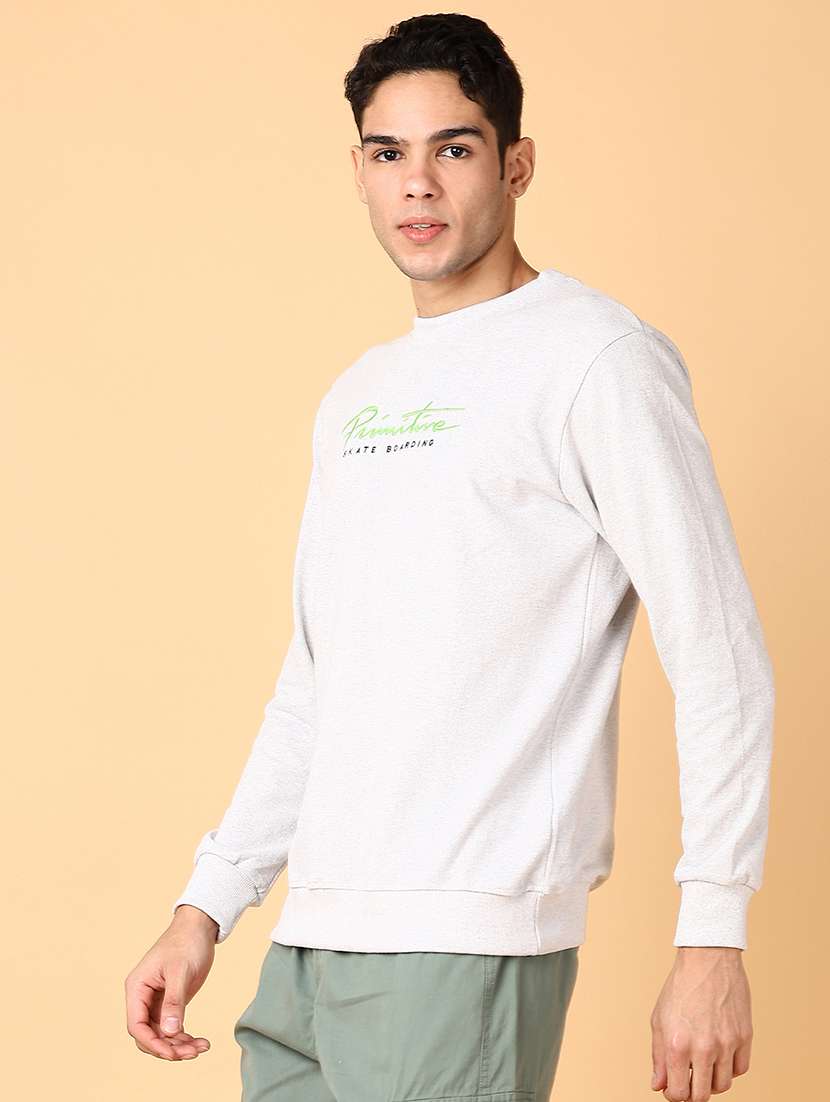 men long sleeves chest print sweatshirt - 21561350 -  Standard Image - 2