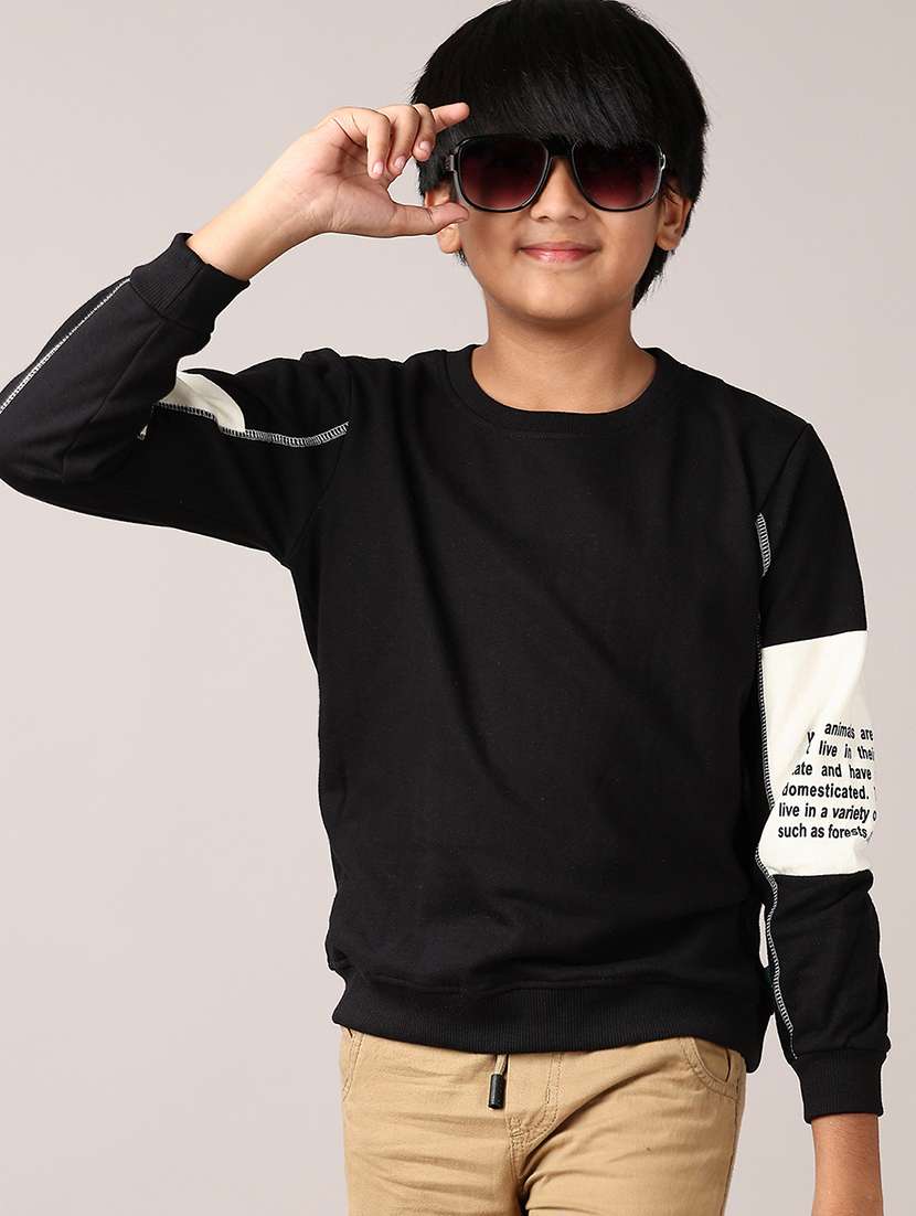 boys long sleeves placement print sweatshirt