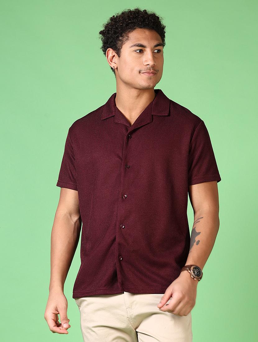 men solid short sleeve casual shirt - 21561461 - Zoom Image - 0