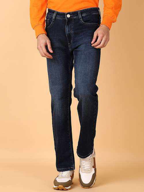men plain mid rise denim jean - 21561475 -  Standard Image - 0