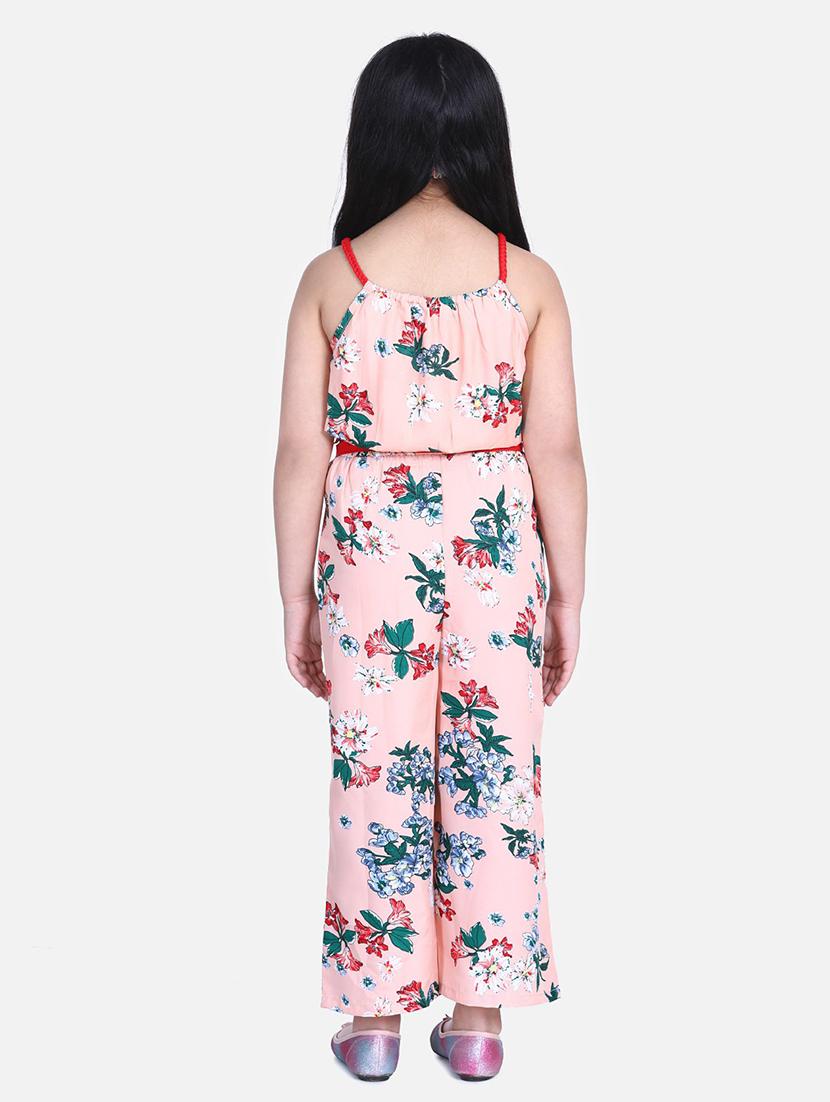 girls floral printed sleeveless full length jumpsuit - 21561667 - Standard Image - 2