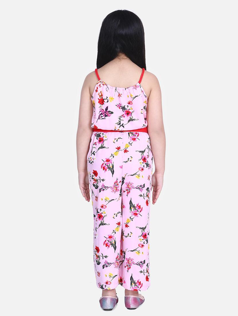 girls floral printed sleeveless jumpsuit - 21561669 - Standard Image - 2