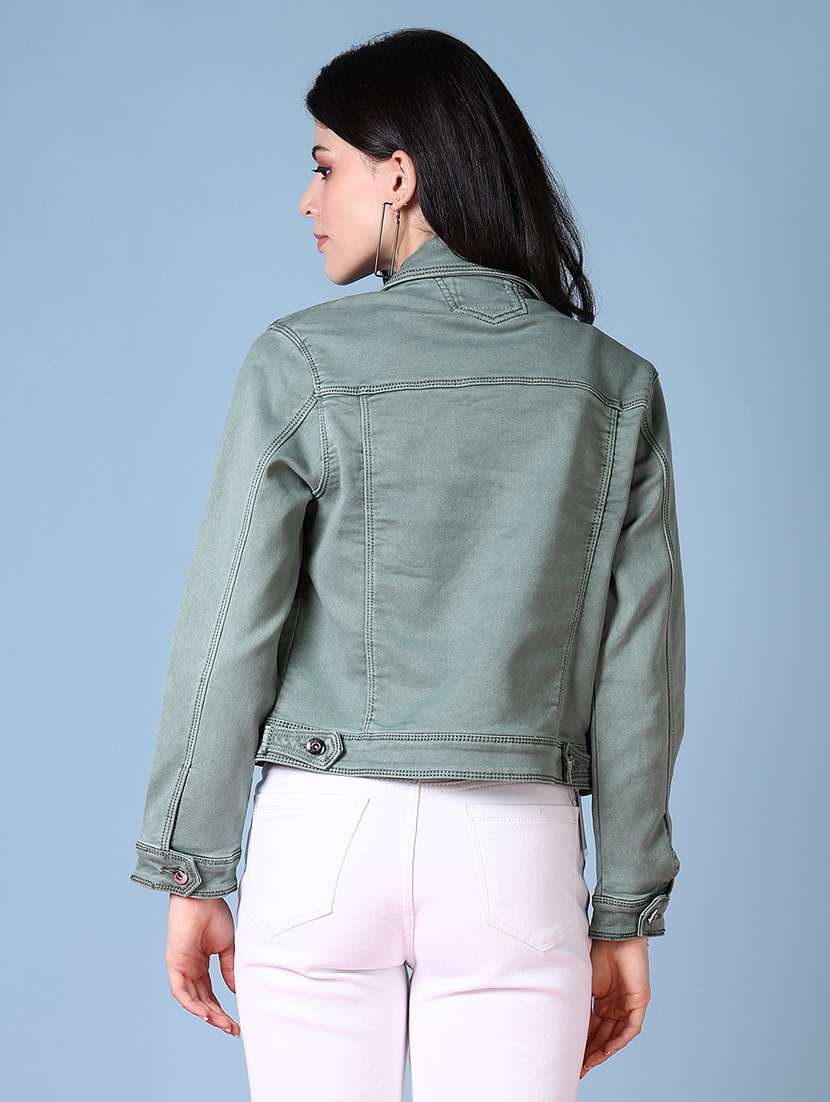 women solid long sleeve denim jacket - 21561693 -  Standard Image - 2