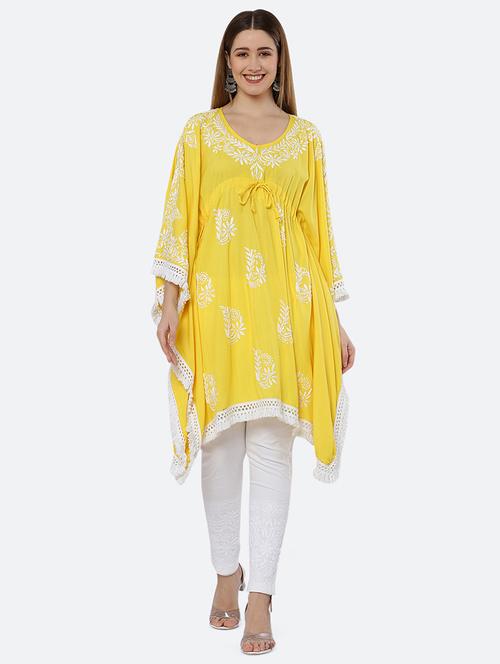women floral embroidered lace detailed kaftan  - 21562300 -  Standard Image - 0