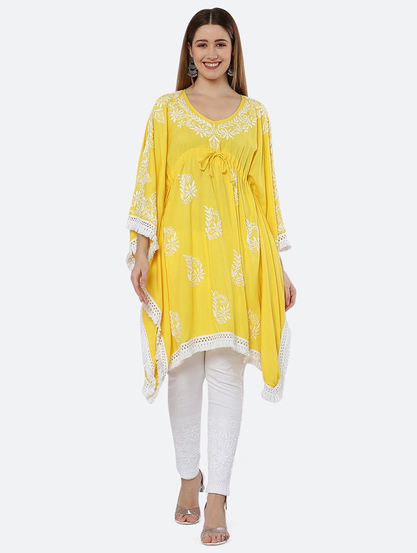 women floral embroidered lace detailed kaftan  - 21562300 -  Zoom Image - 0