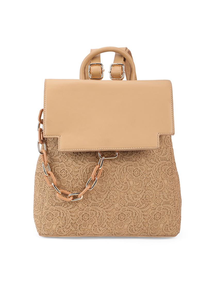 beige textured backpack - 21562331 - Zoom Image - 0