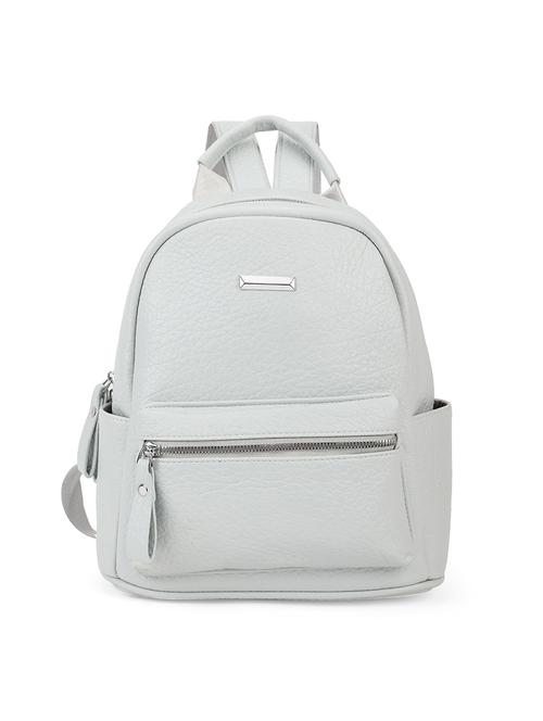 solid blue leatherette bagpack - 21562332 - Standard Image - 0