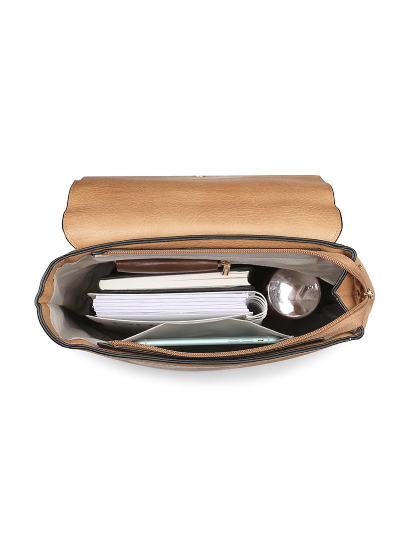 tan textured leatherette backpack - 21562334 - Standard Image - 2