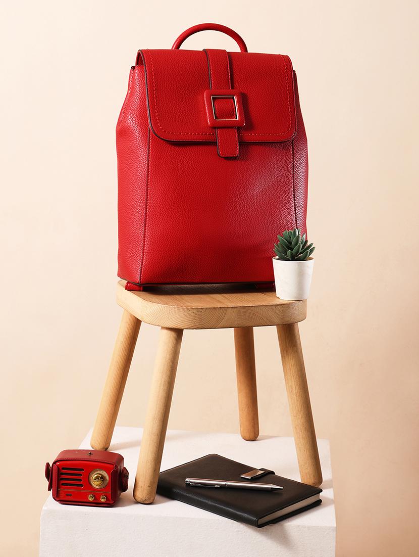 red textured leatherette backpack - 21562337 - Zoom Image - 0