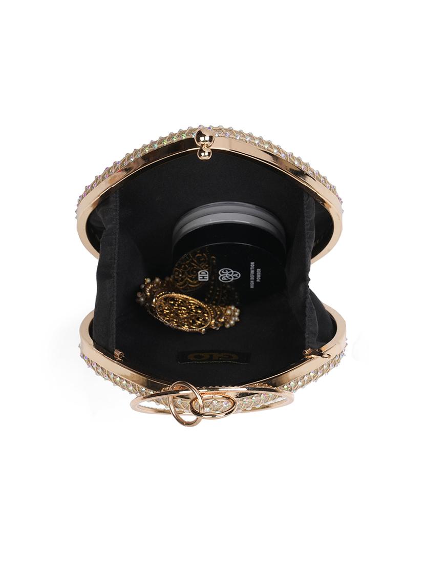 gold synthetic embellished clutch - 21562339 - Standard Image - 2
