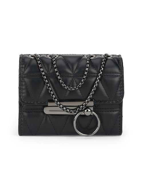 black leatherette (pu) sling bag - 21562357 -  Standard Image - 0