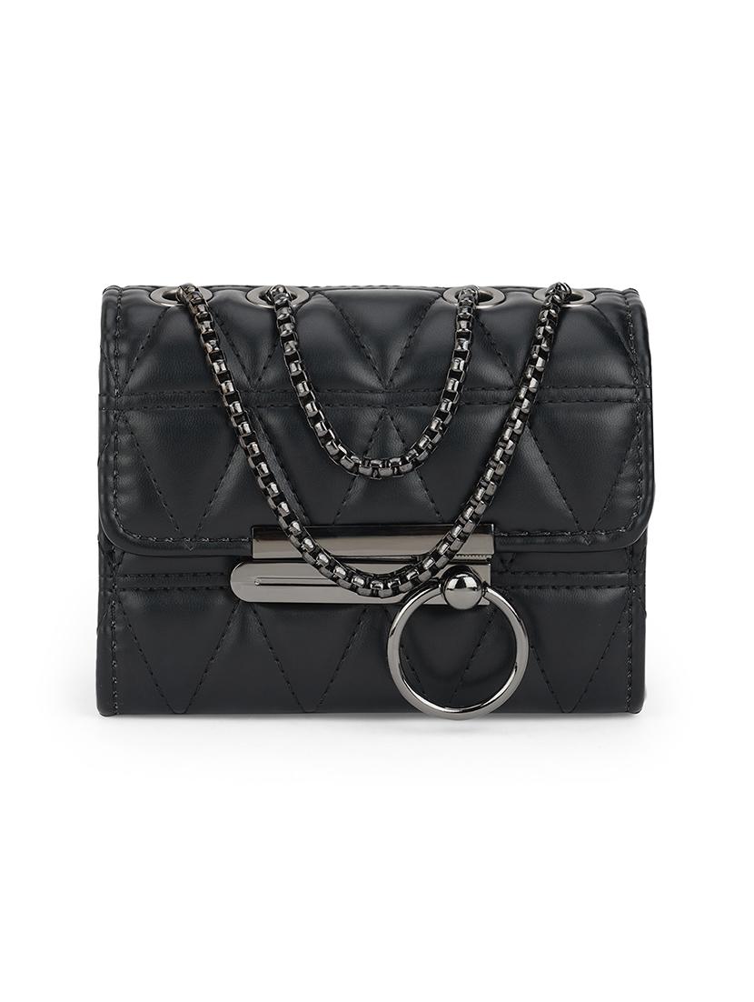 black leatherette (pu) sling bag - 21562357 -  Zoom Image - 0