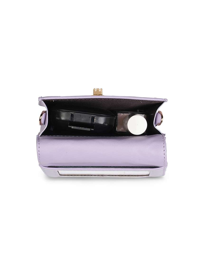 lavender leatherette (pu) sling bag - 21562363 - Standard Image - 2